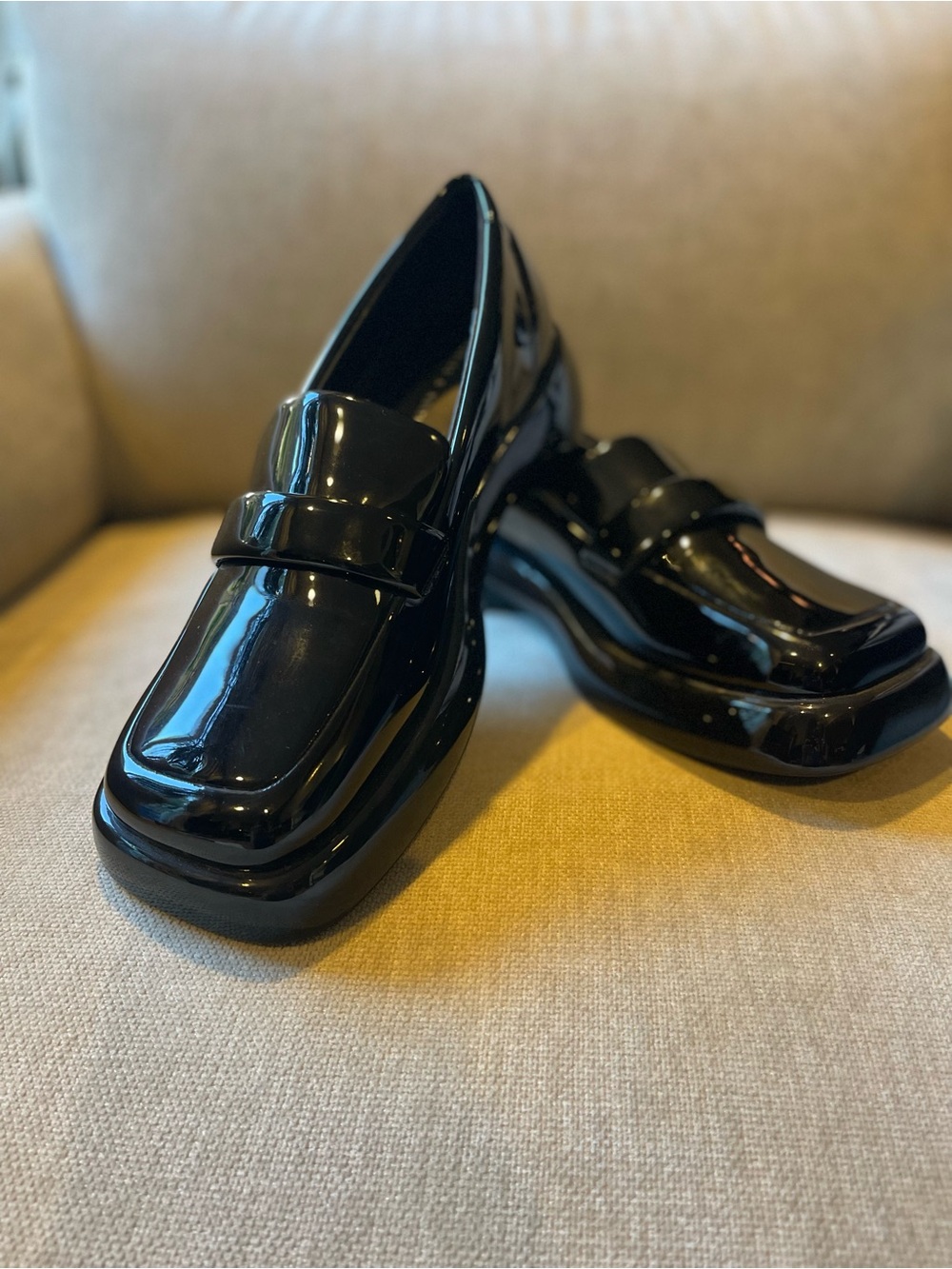 Black Patent Loafers for Women - Classic Slip-On Flats